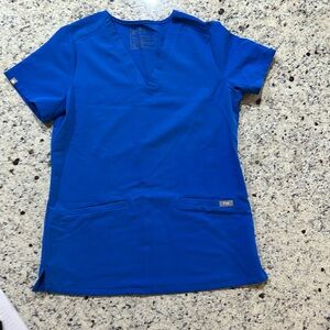 Figs 2 pocket scrubs top Royal Blue